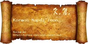 Kormos Napóleon névjegykártya